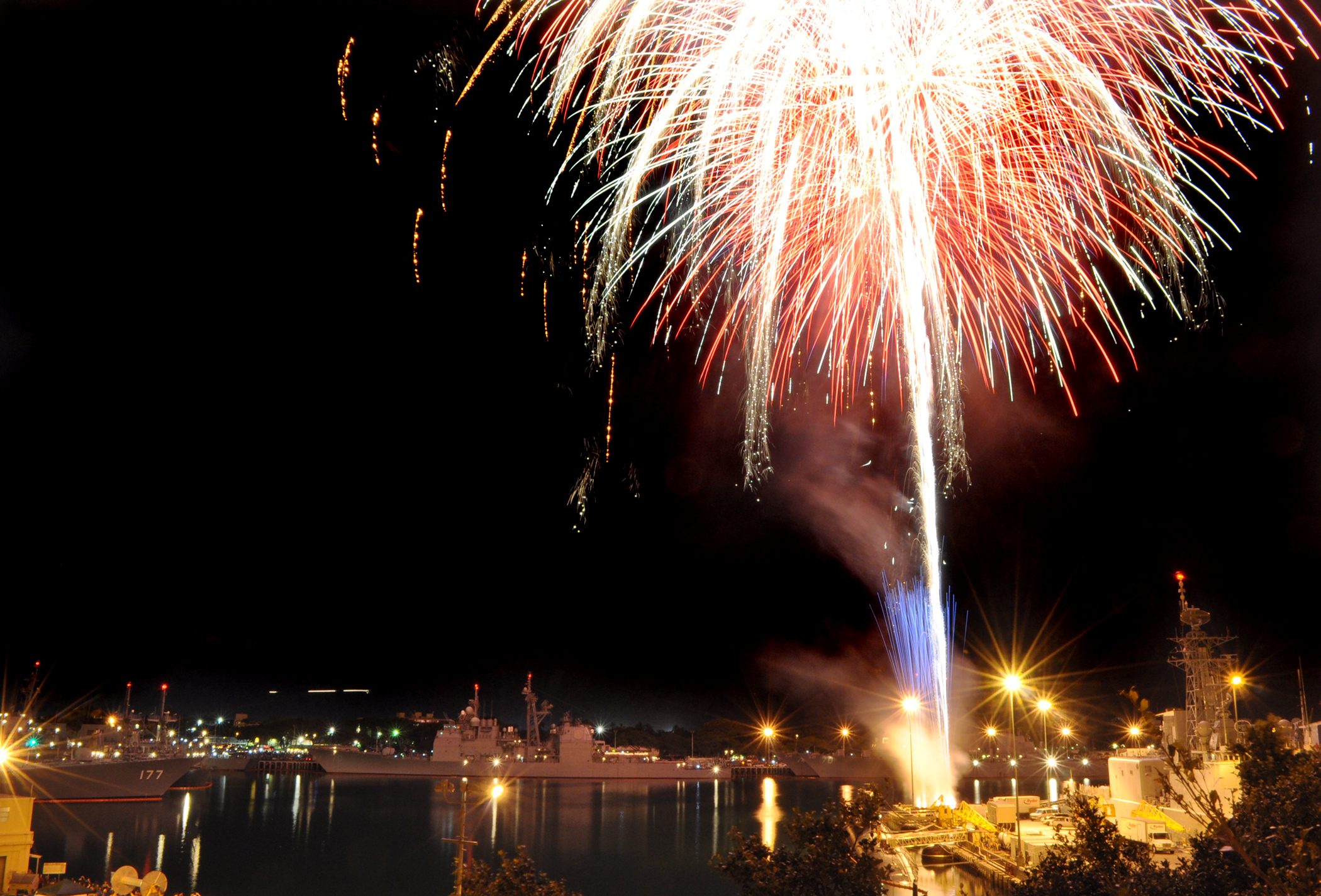 Firework Show At Pearl Harbor On Fourth Of July